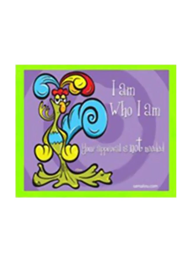 Decorative Wall Painting With Frame Purple/Green/Yellow 24x24cm