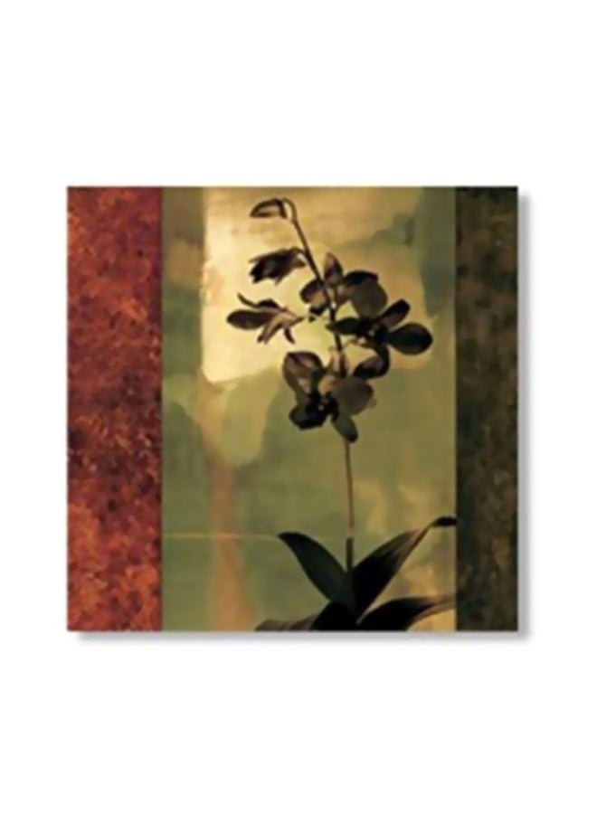 Decorative Wall Painting With Frame Green/Brown 30x30cm