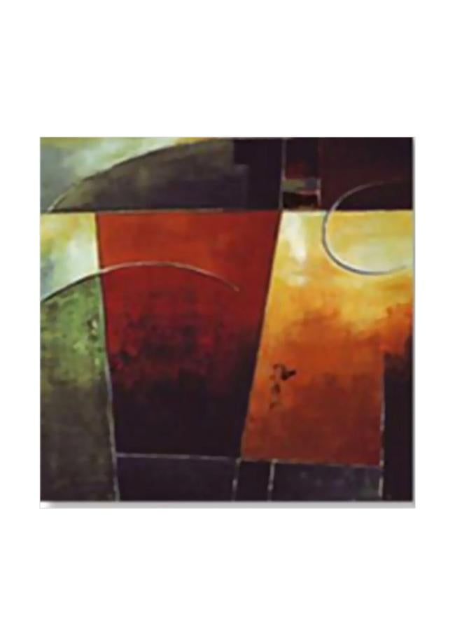 PHOTOBLOCK Abstract Patterned Decorative Wall Poster With Frame Red/Yellow/Beige 20x20cm 