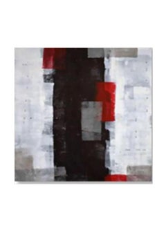 Abstract Patterned Decorative Wall Poster With Frame Grey/Black/Red 24x24cm