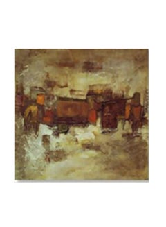 Abstract Patterned Decorative Wall Poster With Frame Beige/Grey/Brown 34x34cm