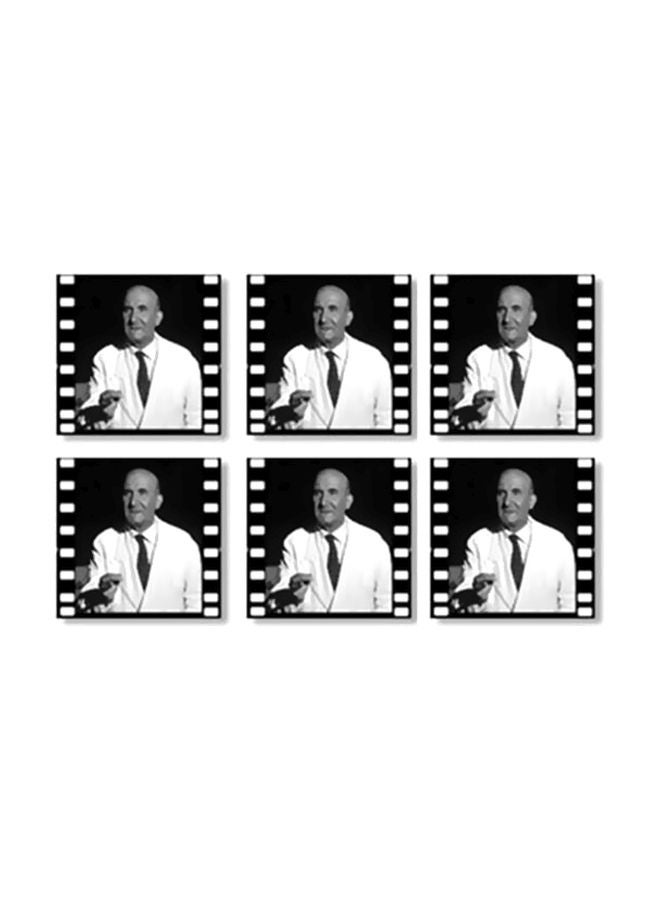 6-Piece Coaster Set Black/White 9x9cm