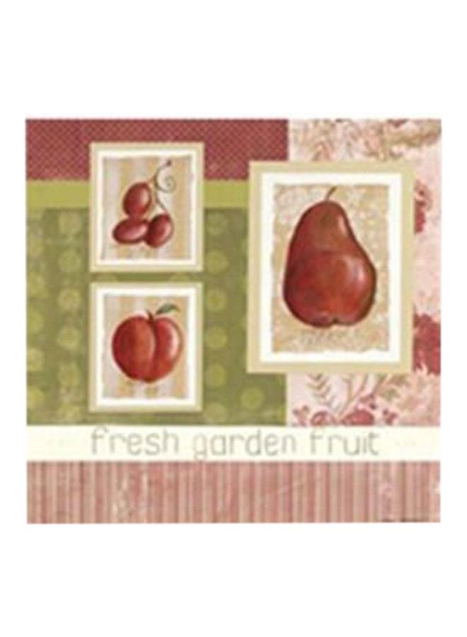 Decorative Wall Painting With Frame Red/Green/Pink 20x20cm