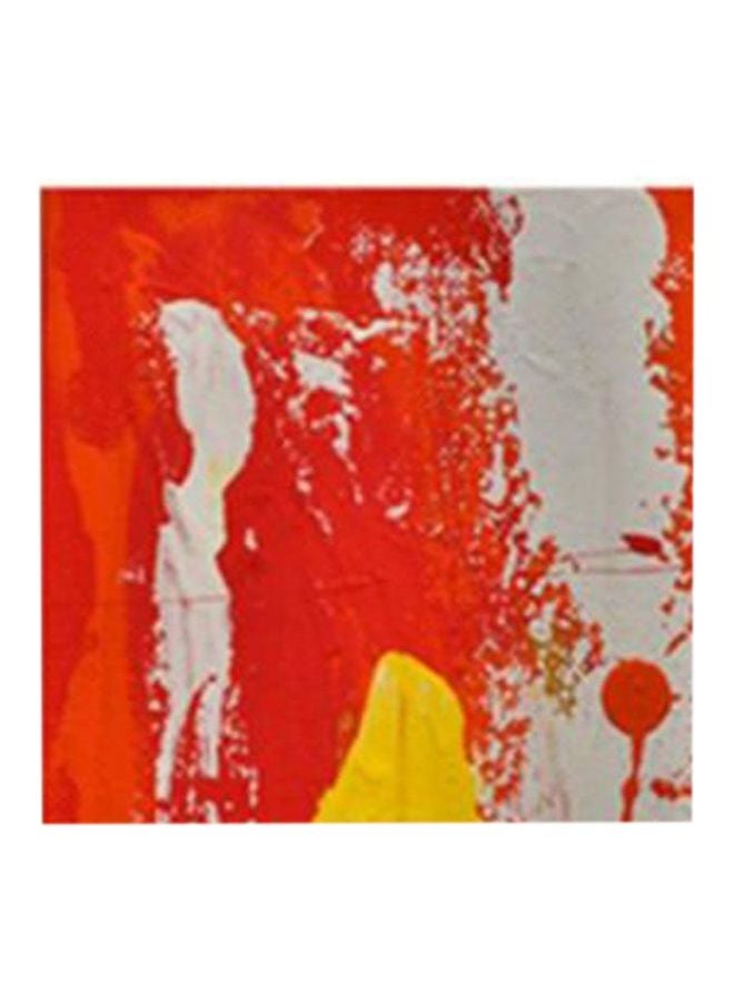 Decorative Wall Painting With Frame Red/Yellow/White 15x15cm