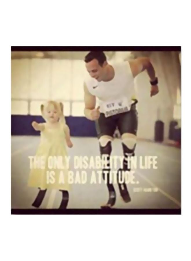 Decorative Wall Poster With Frame Beige/Yellow/Blue 24x24cm