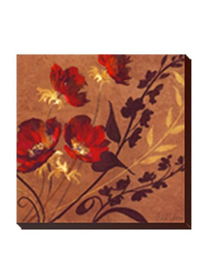 لوحة جدارية لتزيين الحائط مع إطار بني/أحمر 34x34سم