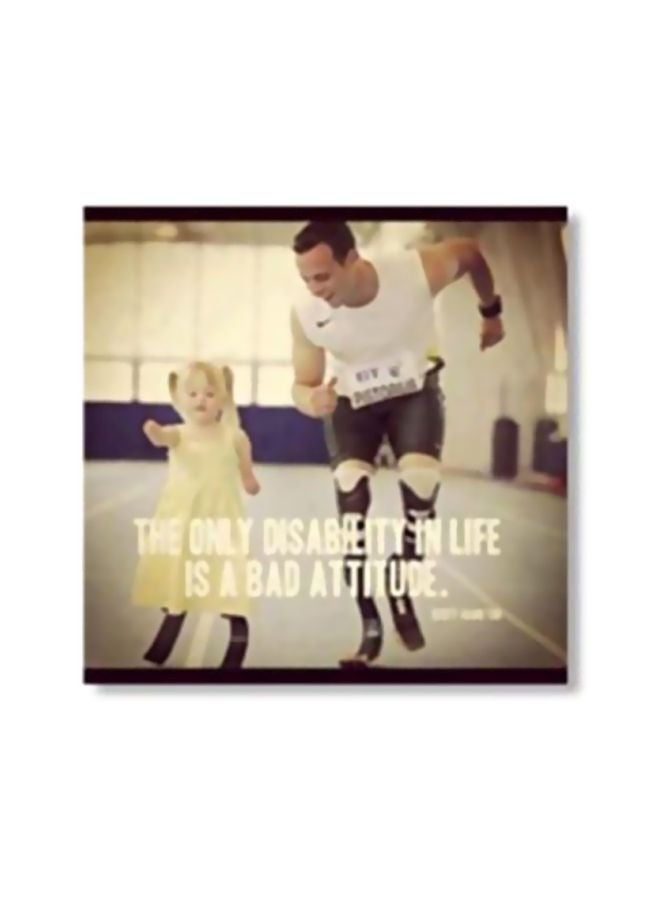 Decorative Wall Poster With Frame Beige/Blue/Yellow 34x34cm