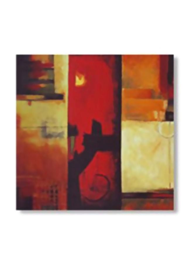 بوستر جداري للتزيين مع إطار أحمر/برتقالي/بيج 30x30سم