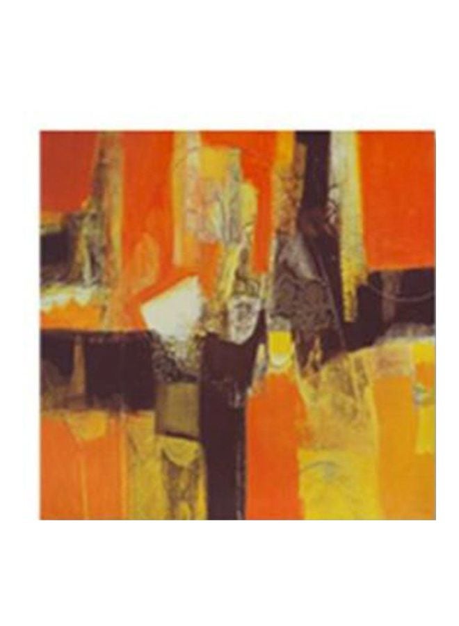 Decorative Wall Poster With Frame Orange/Yellow/Brown 24x24cm