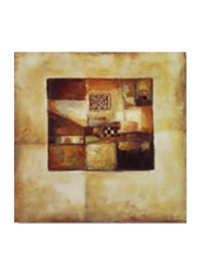Decorative Wall Poster With Frame Yellow/Brown/Beige 30x30cm
