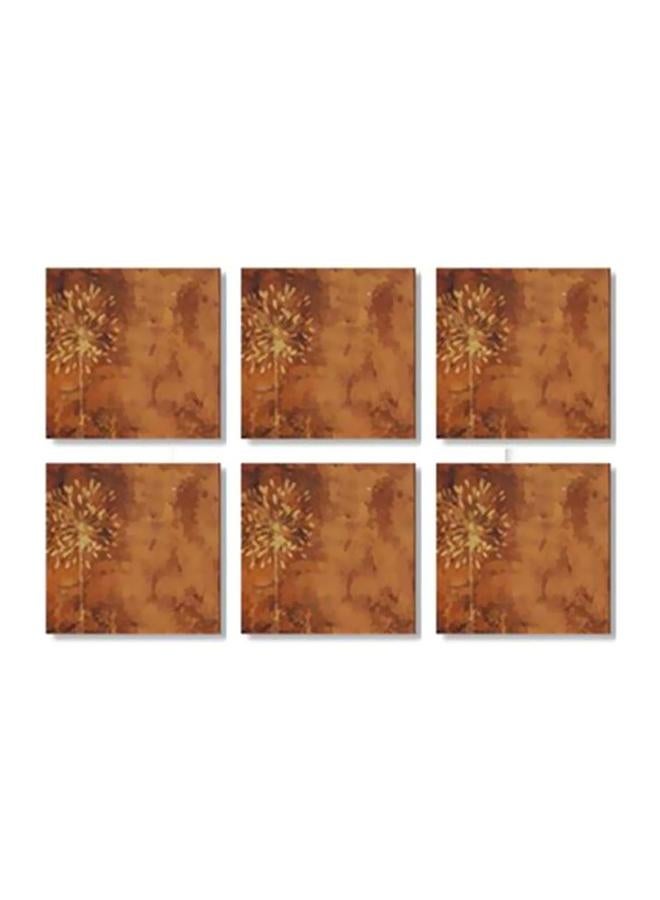 PHOTOBLOCK 6-Piece Coaster Set Beige/Brown 9x9cm 
