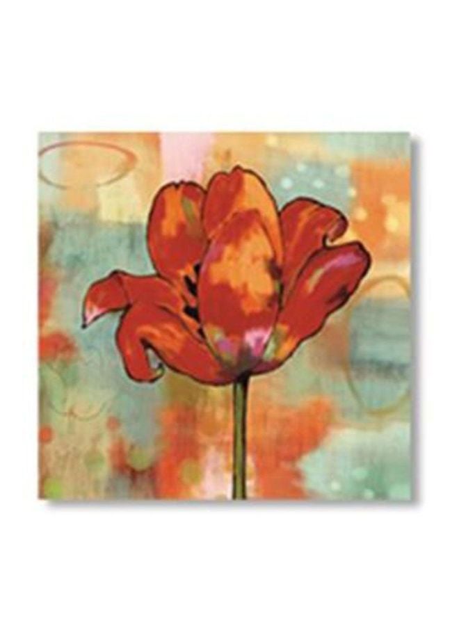 Decorative Wall Poster With Frame Orange/Blue/Yellow 20x20cm