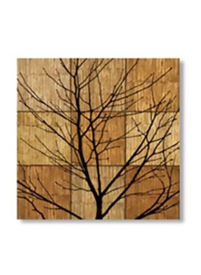 Decorative Wall Poster With Frame Beige/Brown/Black 30x30cm