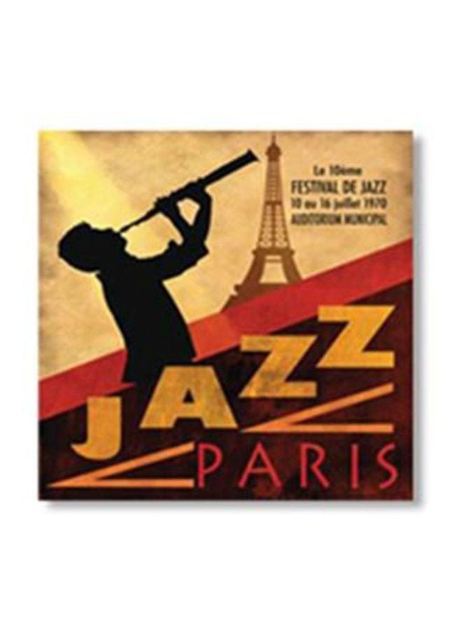 Decorative Wall Poster With Frame Yellow/Black/Red 30x30cm