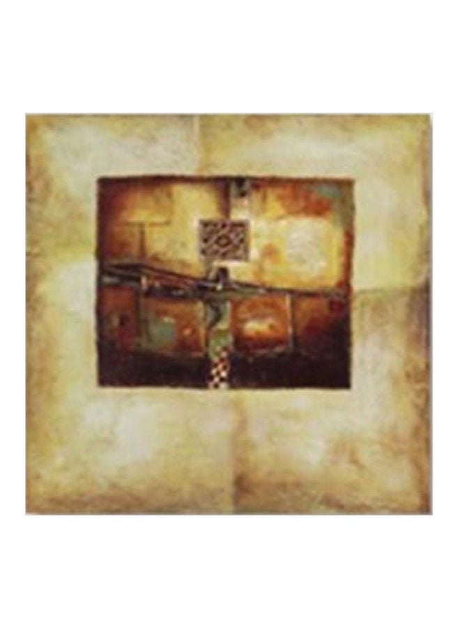 Decorative Wall Poster With Frame Beige/Brown/Yellow 24x24cm
