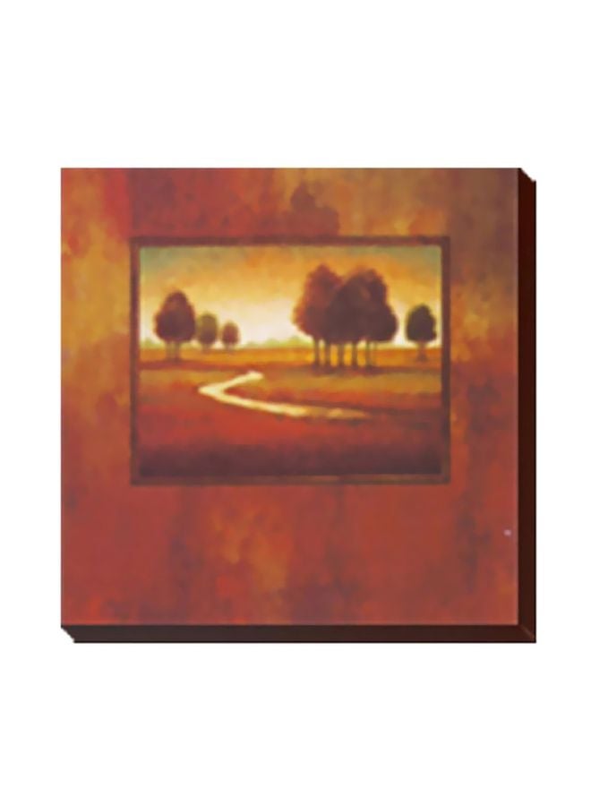 Decorative Wall Poster With Frame Brown/Yellow/Green 15x15cm