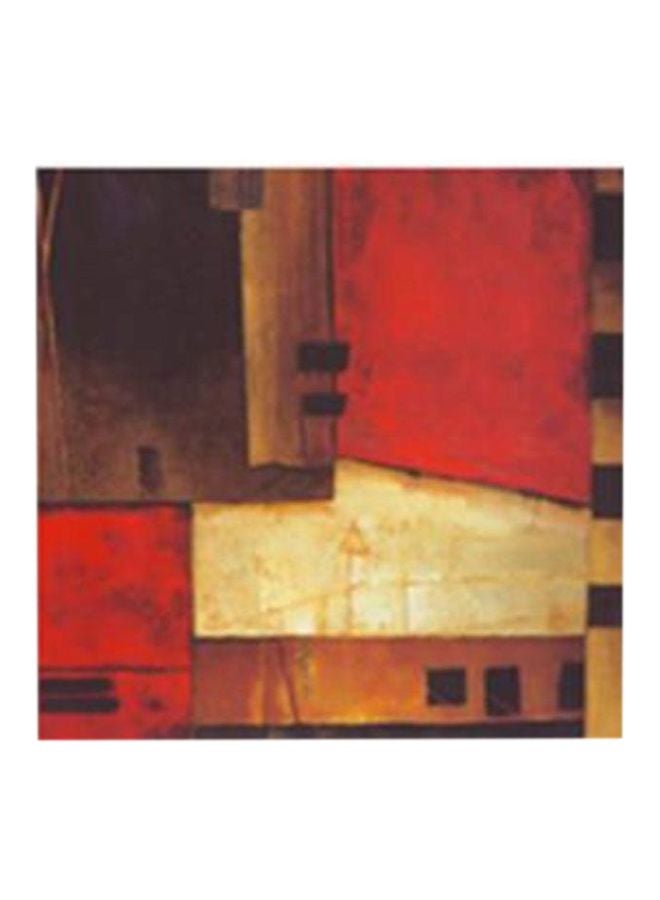 لوحة جدارية لتزيين الحائط مع إطار بيج/بني/أحمر 20x20سم