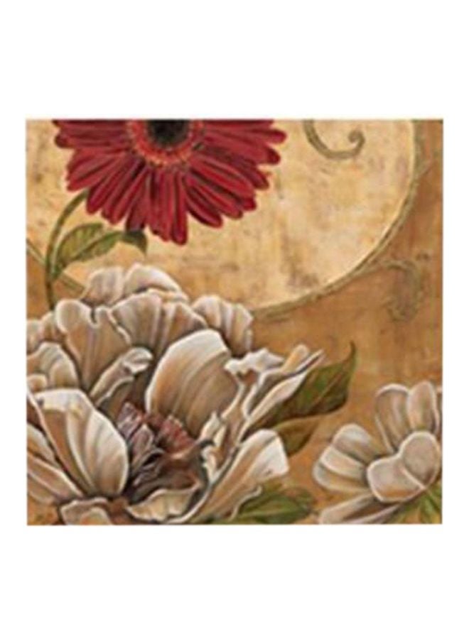 Decorative Wall Painting With Frame Brown/Red/White 20x20cm
