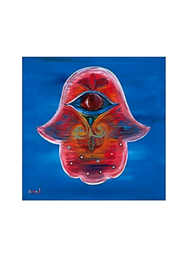 فوتو بلوك لوحة جدارية لتزيين الحائط مع إطار أزرق/وردي/أحمر 34x34سم