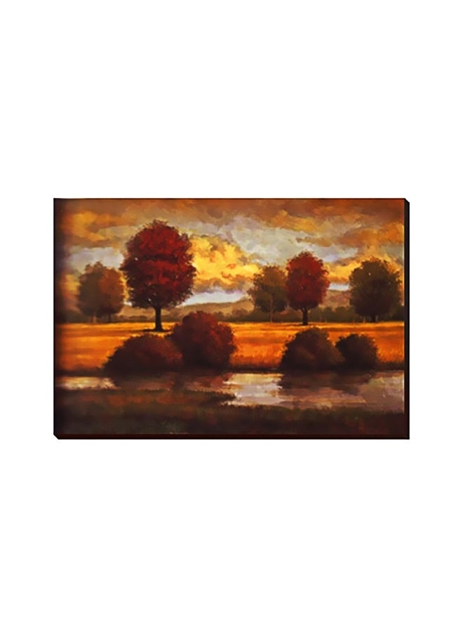 Decorative Wall Poster With Frame Red/Yellow/Green 60x40cm