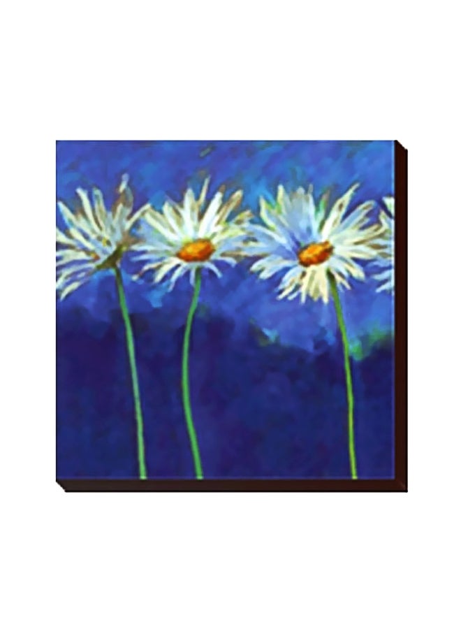 لوحة فنية لديكور الحائط أزرق/أبيض/برتقالي 24x24سم