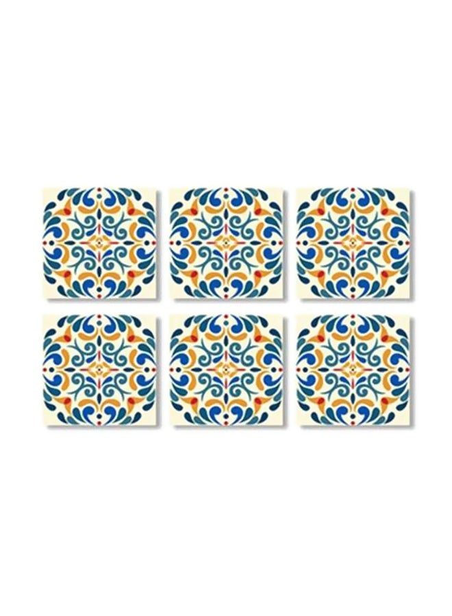 PHOTOBLOCK 6-Piece Coaster Set Blue/Green/Yellow 9x9cm 