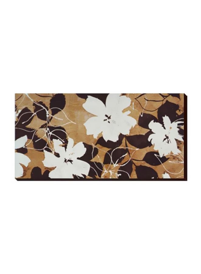 Decorative Wall Painting With Frame White/Beige/Brown 60x20cm