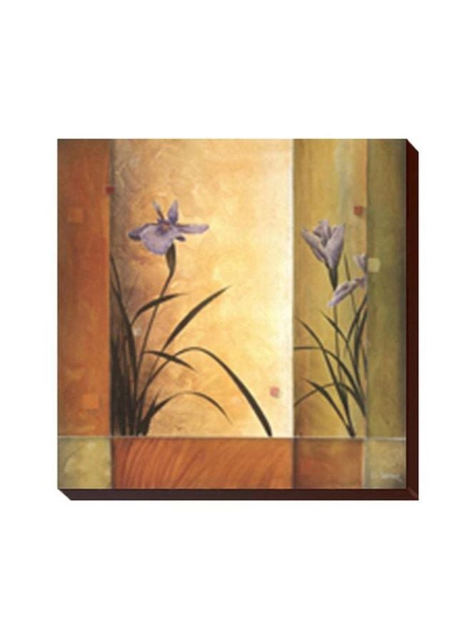 لوحة جدارية لتزيين الحائط مع إطار أرجواني فاتح/ بيج/ بني 15x15سم