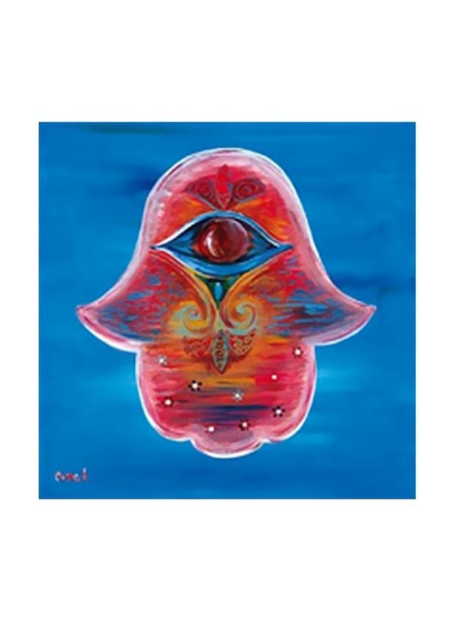 بوستر جداري للتزيين مع إطار أزرق/أحمر 15x15سم