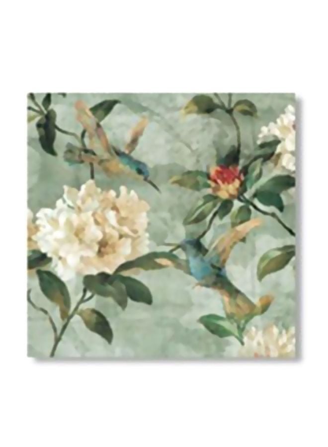 فوتو بلوك لوحة جدارية لتزيين الحائط مع إطار أخضر / أبيض / بيج 34x34سم