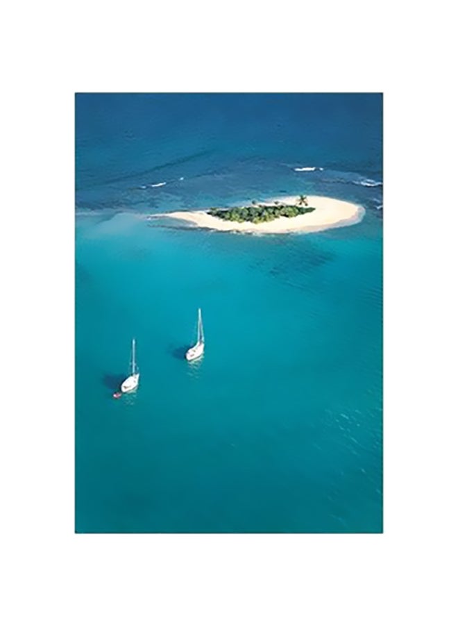Photo Block Decorative Wall Poster Blue/White 15x20cm 