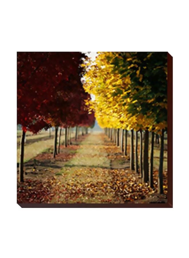 PHOTOBLOCK Decorative Wall Painting With Frame Yellow/Green/Brown 15x15cm