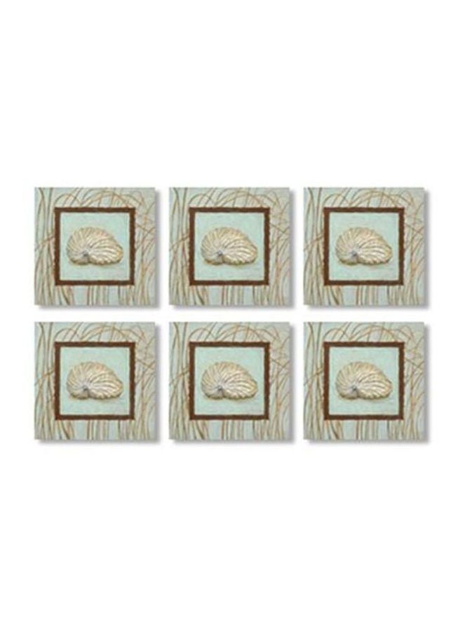 طقم قاعدة الأكواب 6 قطع متعدد الألوان 9x9سم