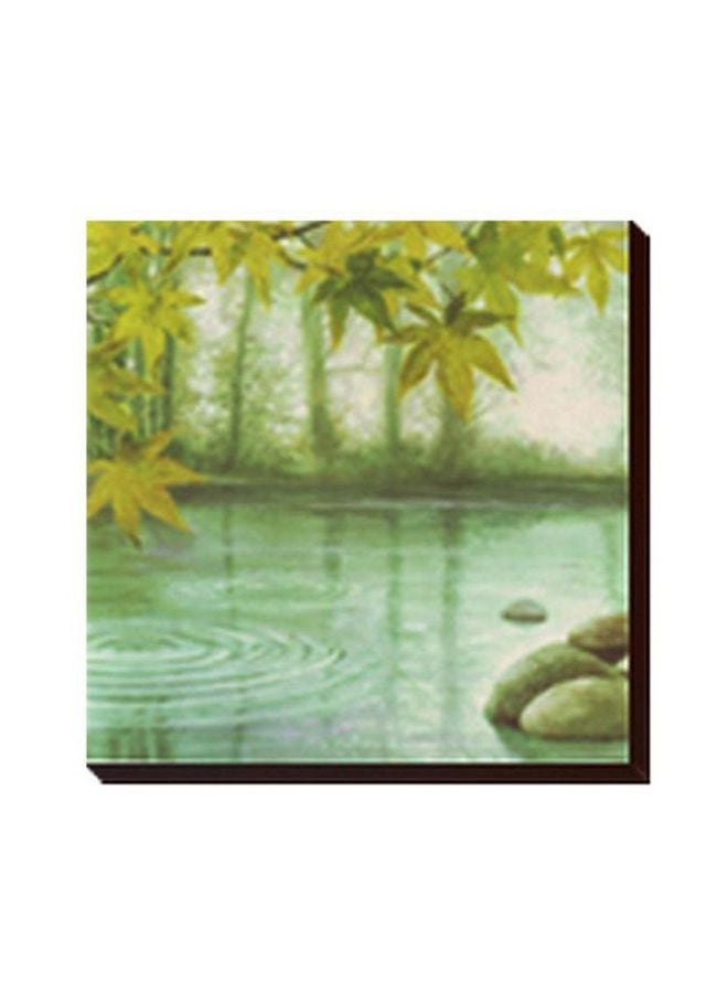 Decorative Wall Poster With Frame Green/White 54x34cm