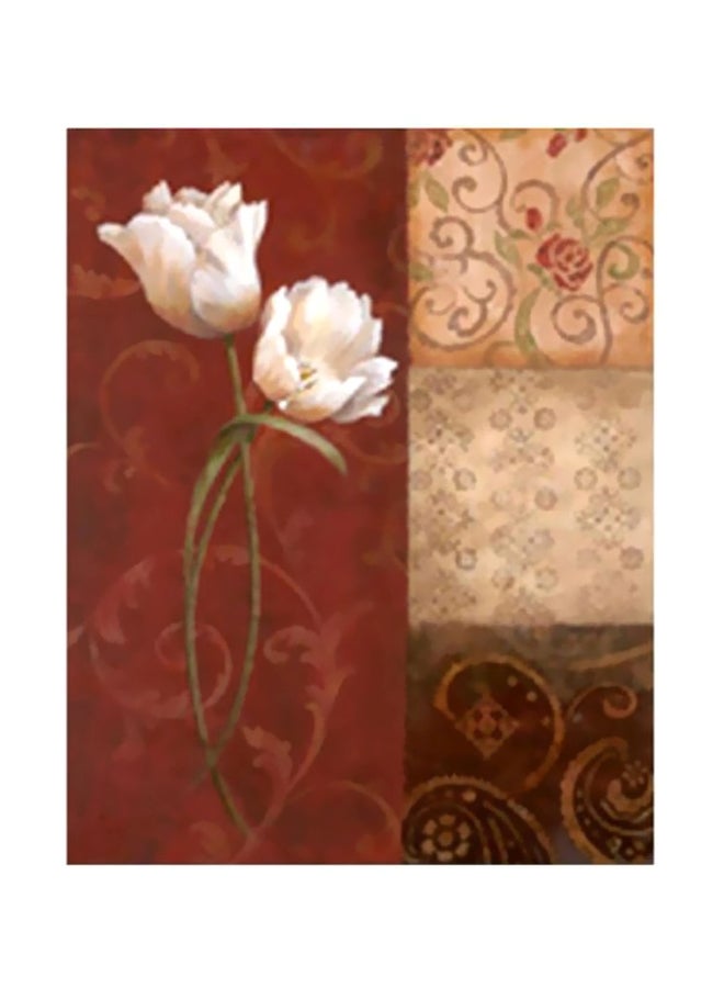 Decorative Wall Poster With Frame Brown/White/Beige 24x24cm