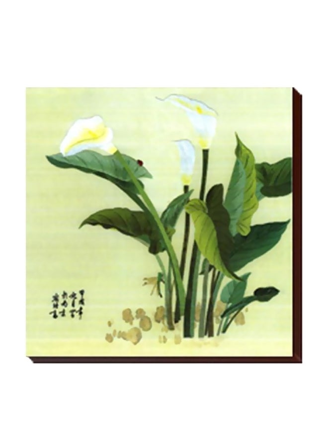 Decorative Wall Poster White/Green/Black 47x47cm