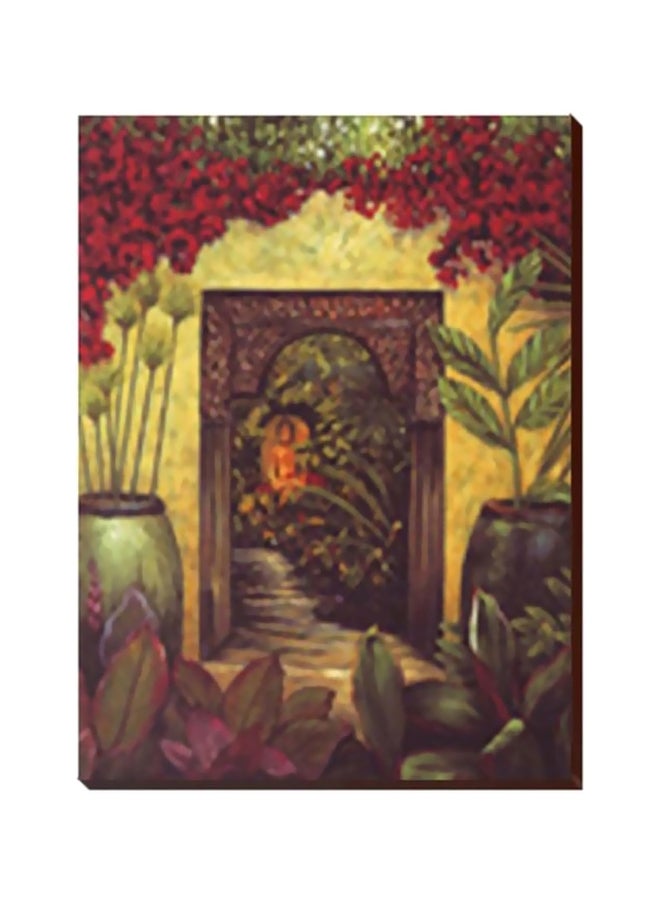 لوحة جدارية لتزيين الحائط مع إطار أحمر / أسود / أخضر 55x34سم