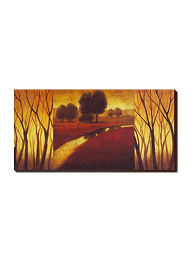 لوحة جدارية لتزيين الحائط مع إطار أصفر/أحمر/أخضر 34x24سم