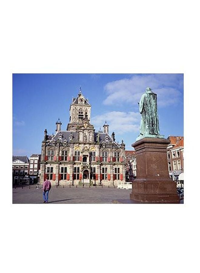 فوتو بلوك بوستر جداري للتزيين مع إطار أزرق/أبيض/أخضر 15x20سم