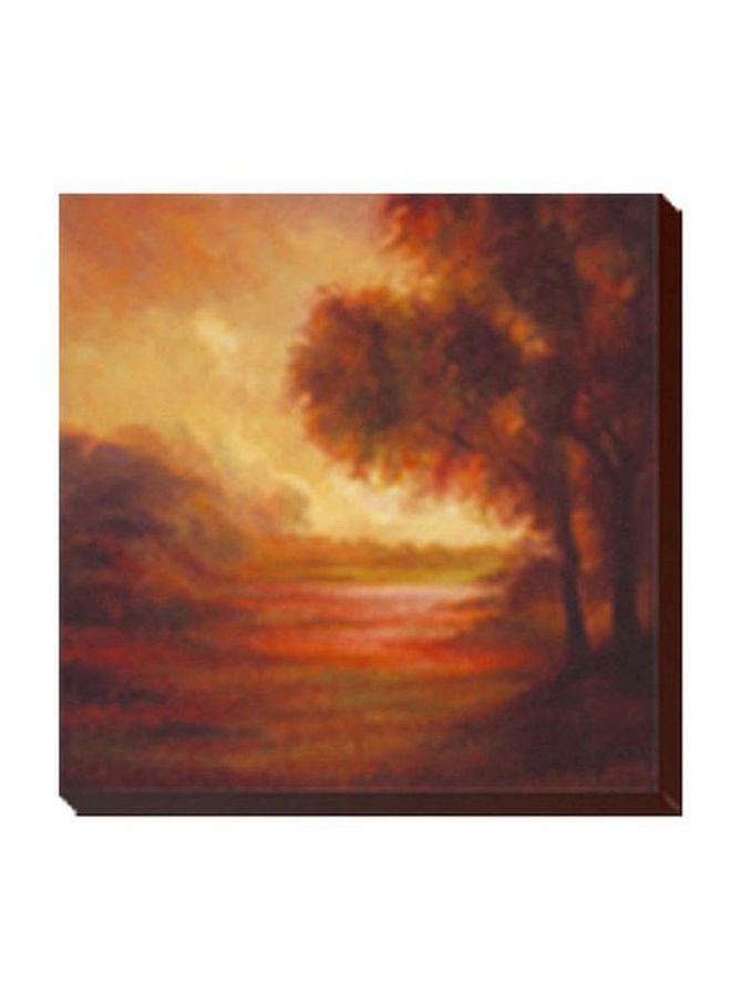 لوحة جدارية لتزيين الحائط مع إطار برتقالي/ أحمر 47x47سم