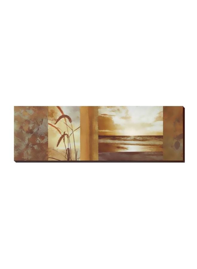 Decorative Wall Painting With Frame Brown/Beige 54x18cm