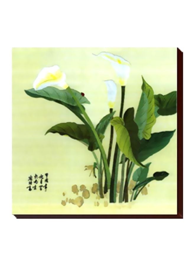 فوتو بلوك لوحة جدارية لتزيين الحائط مع إطار أبيض/أصفر/أخضر 15x15سم