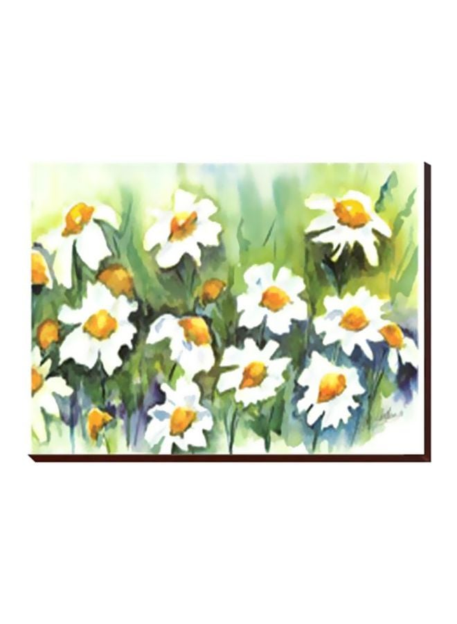 لوحة فنية لديكور الحائط أبيض/أخضر/أصفر 30X20سم