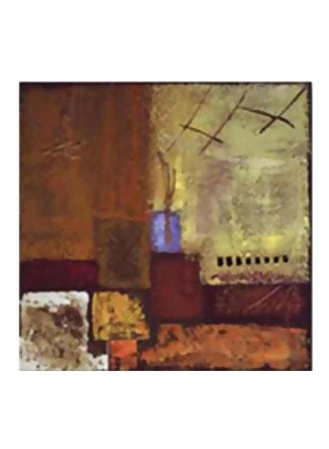 قاعدة إبريق شاي مزينة بني/أخضر 34x34سم