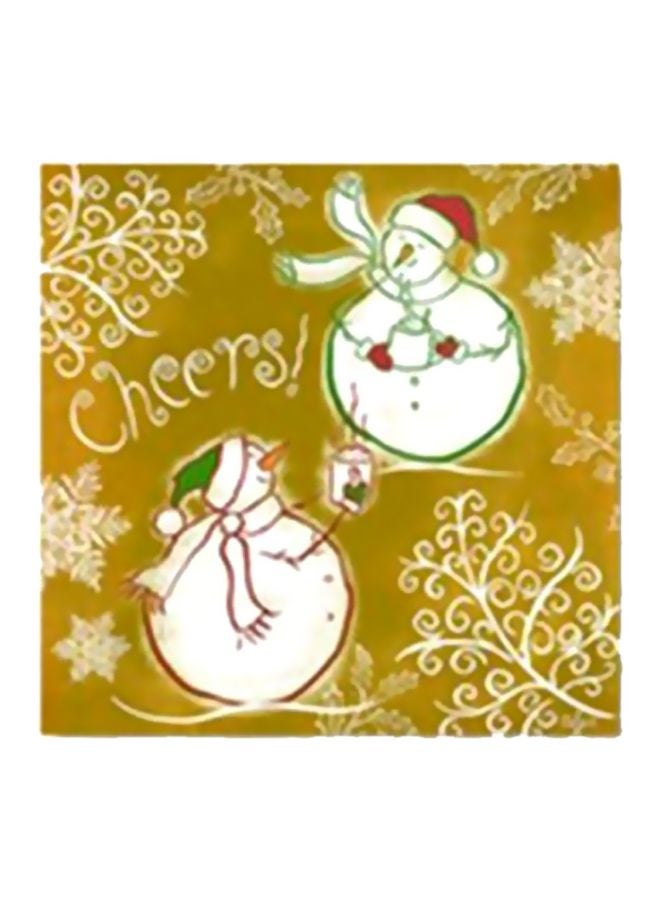 Decorative Wall Poster With Frame Yellow/White 20x20cm