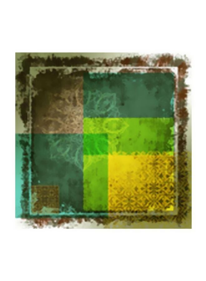 PHOTOBLOCK Decorative Wall Poster Brown/Green/Yellow 15x15cm 