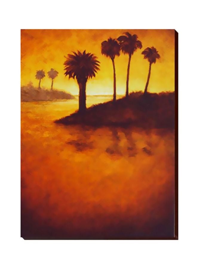 Decorative Wall Painting With Frame Orange/Brown/Yellow 40x60cm