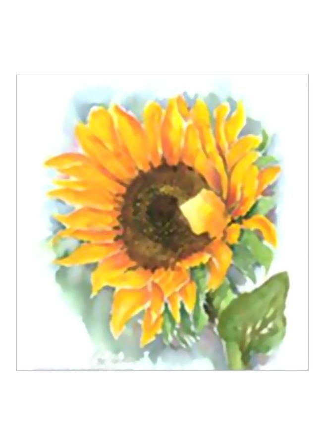 لوحة جدارية لتزيين الحائط مع إطار أصفر/ أخضر 15x15سم