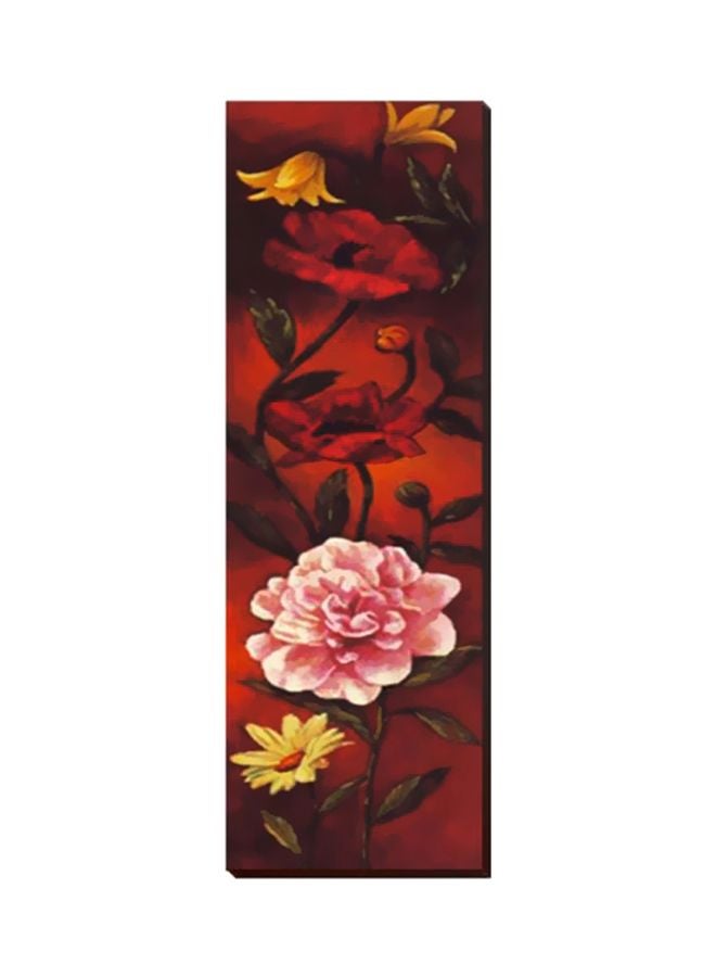 Decorative Wall Painting With Frame Red/Pink/Yellow 13x45cm