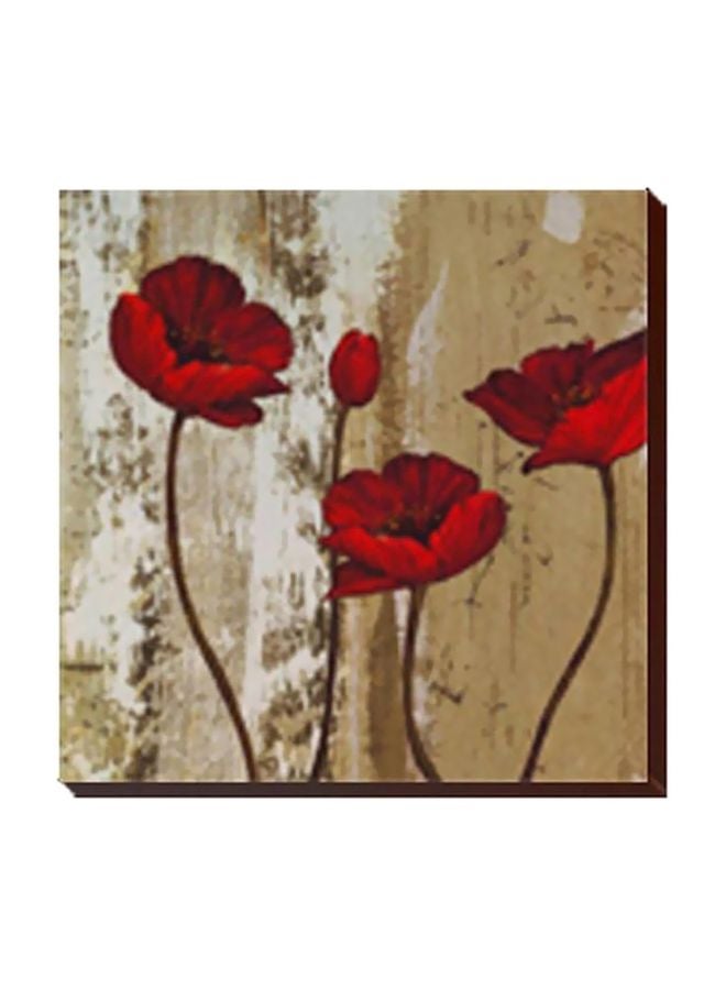 بوستر جداري للتزيين مع إطار أحمر/بيج/أبيض 47x47سم